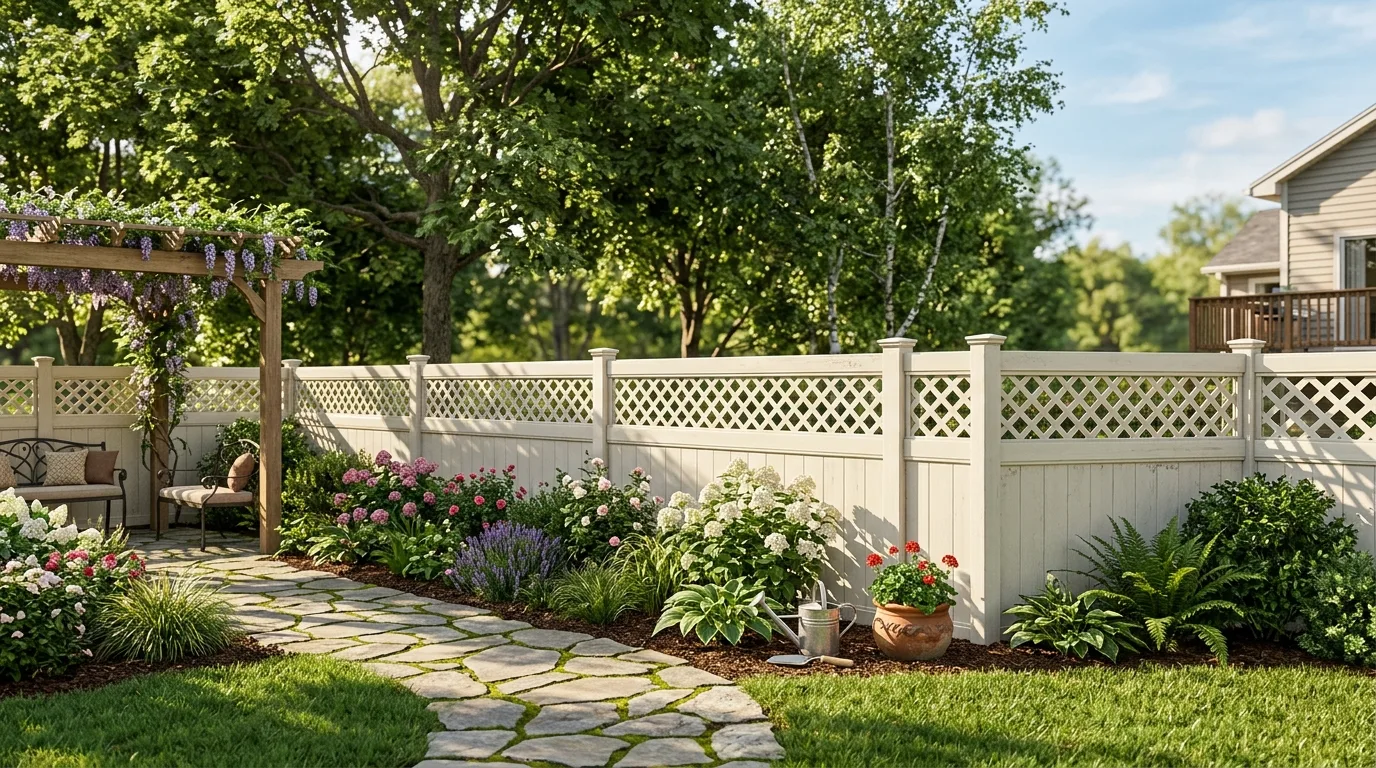 Wood Lattice With Climbing Roses